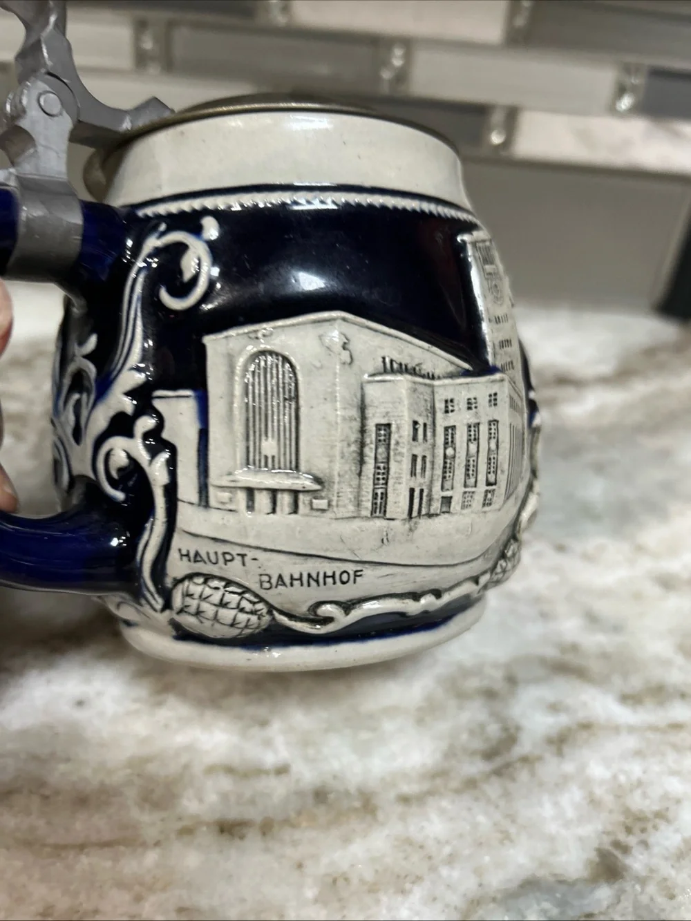 German Beer Stein With Pewter Lid VTG EUC“ West Germany STUTTGART WEKARA